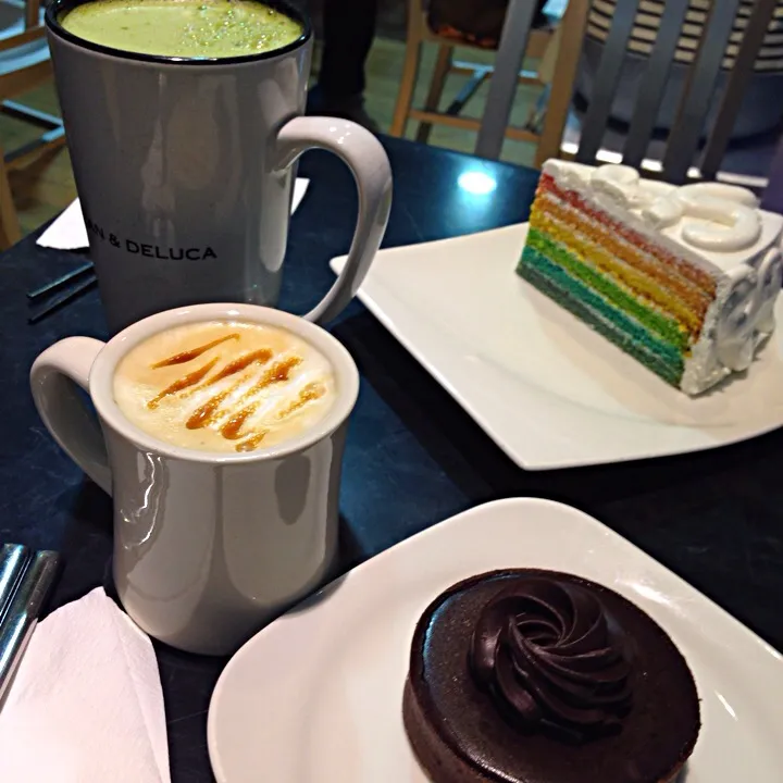 Rainbow cake & choc caramel tart|hurul | 후룰さん