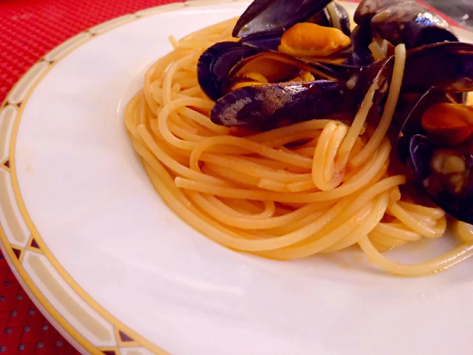 spaghetti aux mussel|excellente cuisineさん