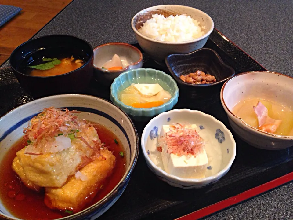 Snapdishの料理写真:揚げ出し豆腐セット@真砂豆腐(橋本)|塩豚骨さん