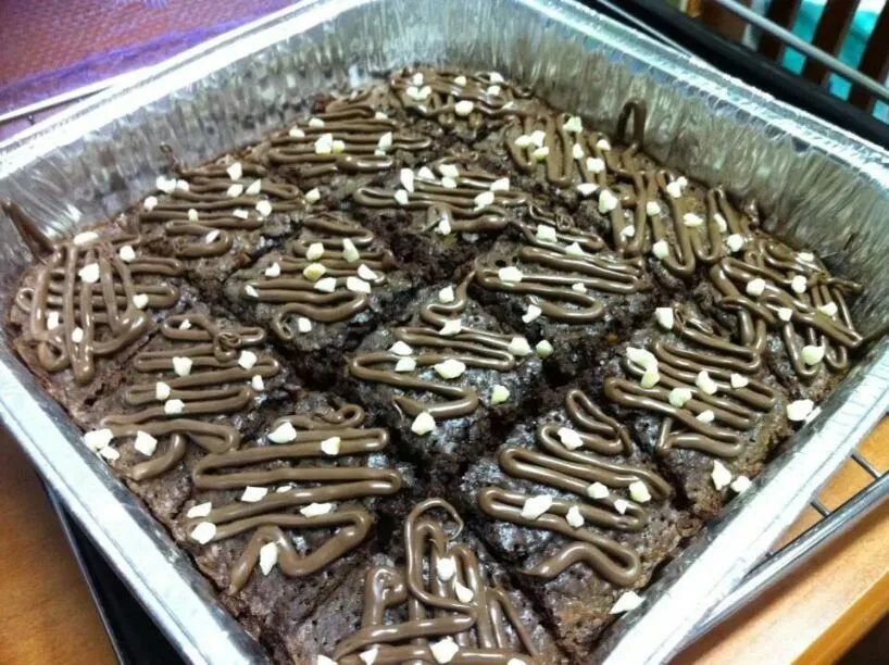 nutella frosting brownies ♡|Sandy Leeさん