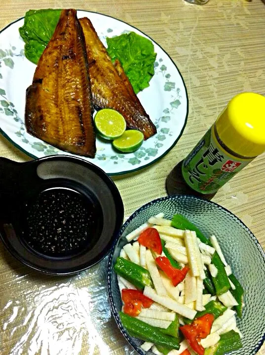 Grilled Fish & Okra/Yamaimo Salad|jack tadeoさん