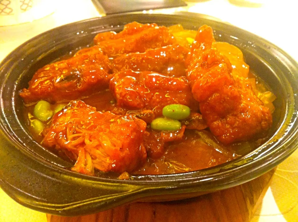 Braised pork spare ribs with rice noodles in casserole|skyblueさん