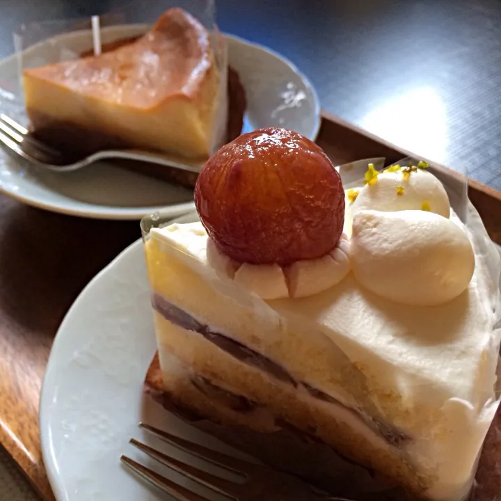 巨峰のショートケーキとチーズケーキ|charさん