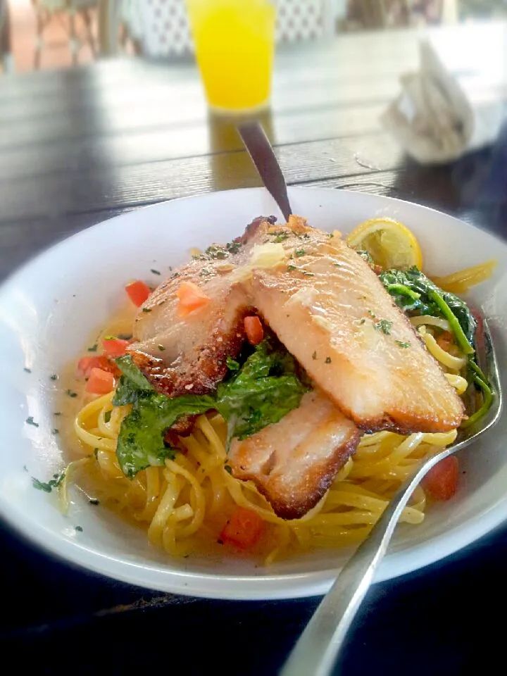 Mahi with linguine lobster sauce|lilian angさん