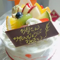 Snapdishの料理写真:誕生日ケーキ|★のん★EX♡AKIRA♡さん