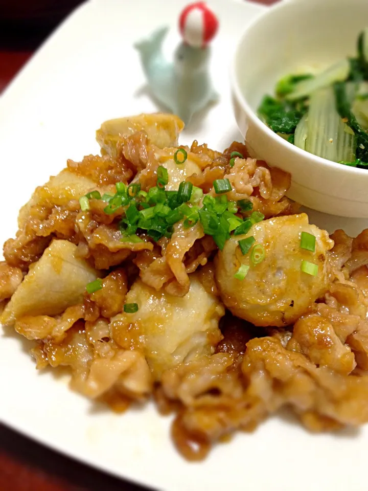 豚肉と里芋の照り焼き|きょんさん