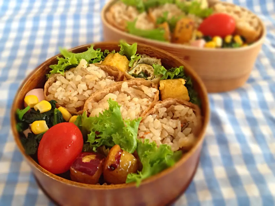 10月9日 ごぼうの炊き込み御飯のお稲荷のお弁当|かとっちみゆさん