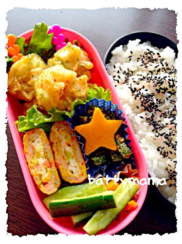 磯辺揚げかに焼売弁当〜☆battymamaの女子かわぃぃお弁当〜☆10/3(木)☆|ばってぃーまま＠♪さん