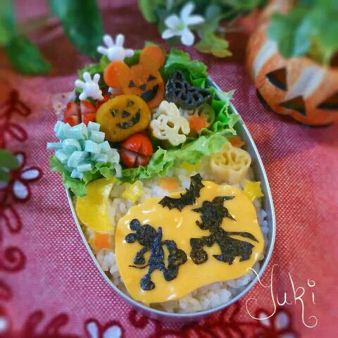 ハロウィン祭り☆ﾐｷﾐﾆハロウィン海苔切り弁当♪|ゆうきさん