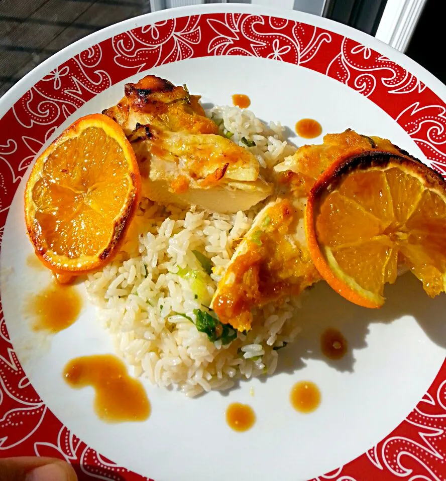 Orange Honey Ginger Chicken (the after shot) w/ Scallion Fried Rice|Tjay Princeさん