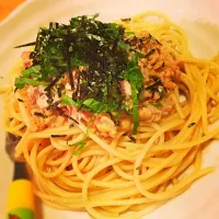 納豆とツナの和風パスタ