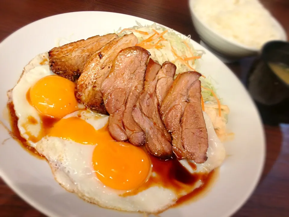 チャーシュー玉子定食|離乳食完了期 1歳さん