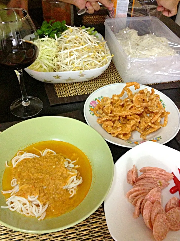 Thai fish soup & rice stick noodle|Queenさん