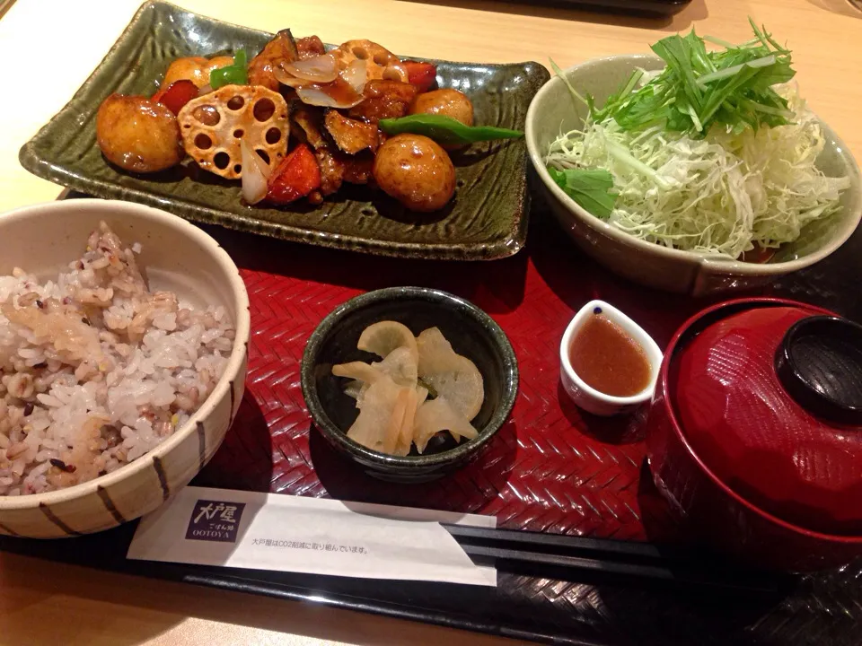 甘酢あんかけ定食|かなさん