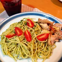 家で取れたバジルでパスタ！|chiematsuさん