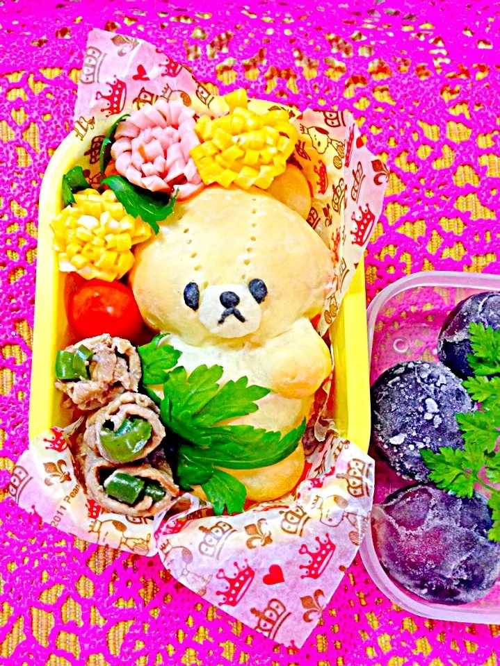 くまさんパンのお弁当|富士子🍒🐰🍓さん