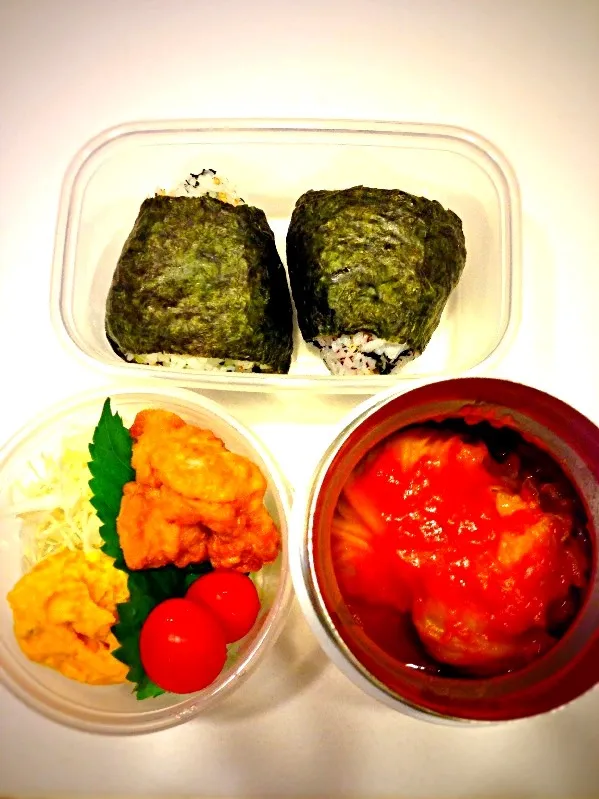 Snapdishの料理写真:ロールキャベツトマト煮弁当|yuさん