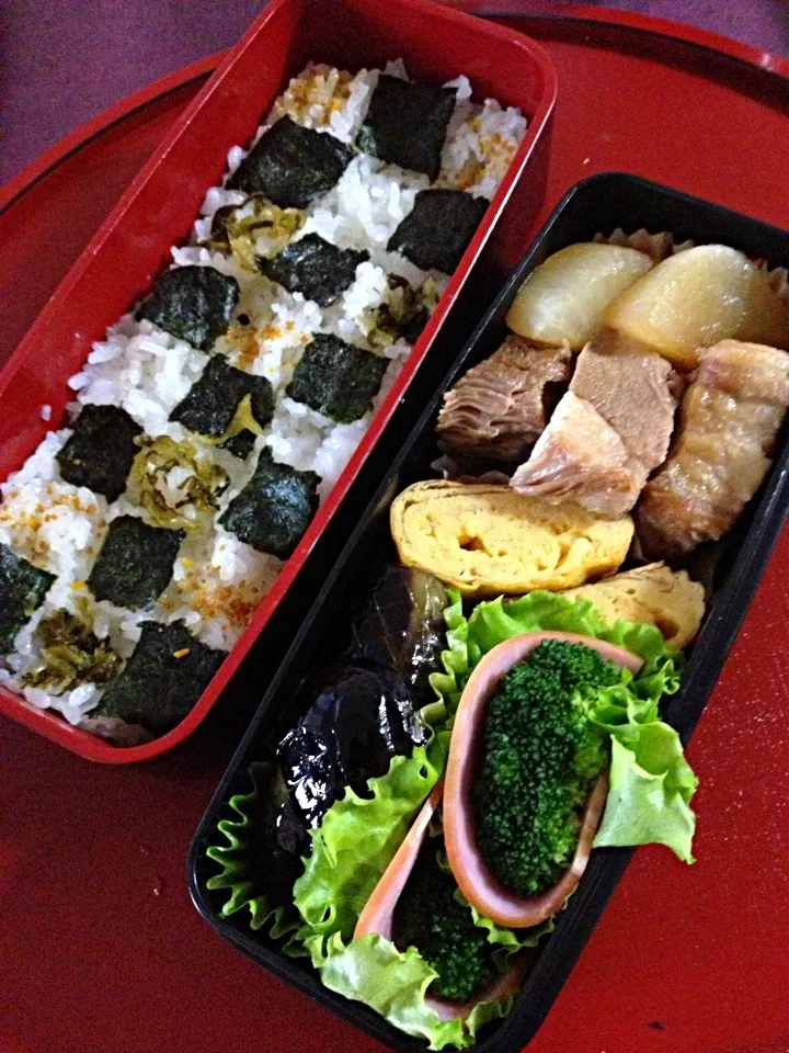 10/11 高校生弁当 豚バラ大根|よよさん