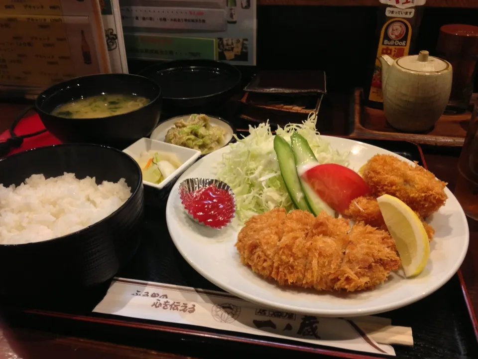 カキフライメンチカツランチ750円|PegaOさん