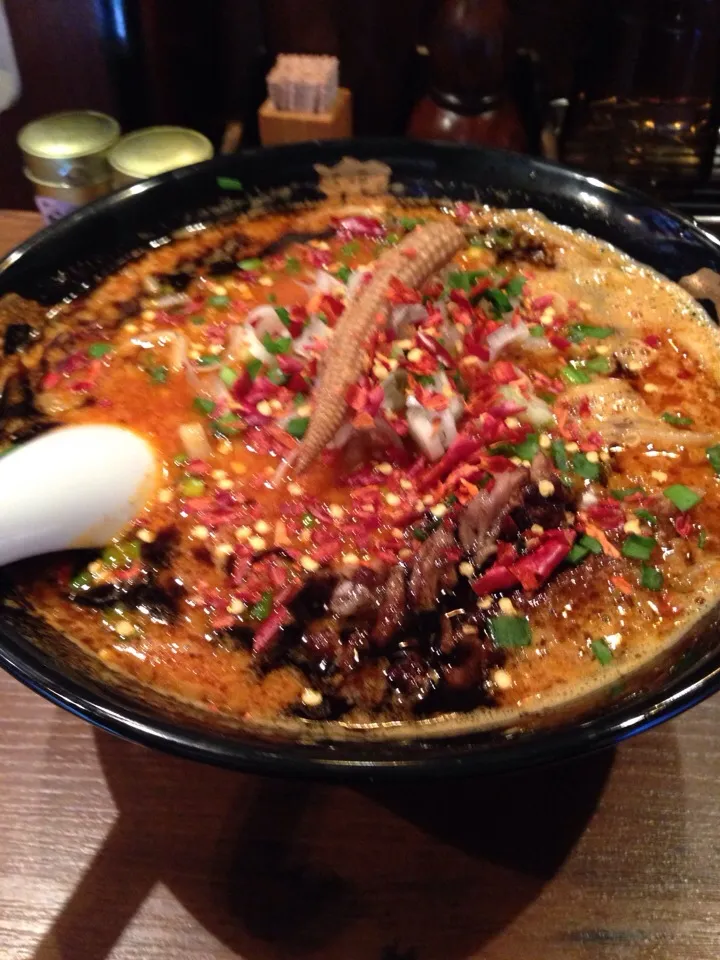 Snapdishの料理写真:カラシビ味噌ラーメン 辛さ鬼増しシビレ普通|中華蕎麦 銀時さん