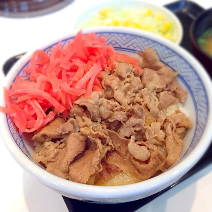 牛丼サラダセット、ご飯軽め🍚|おかっぴーさん