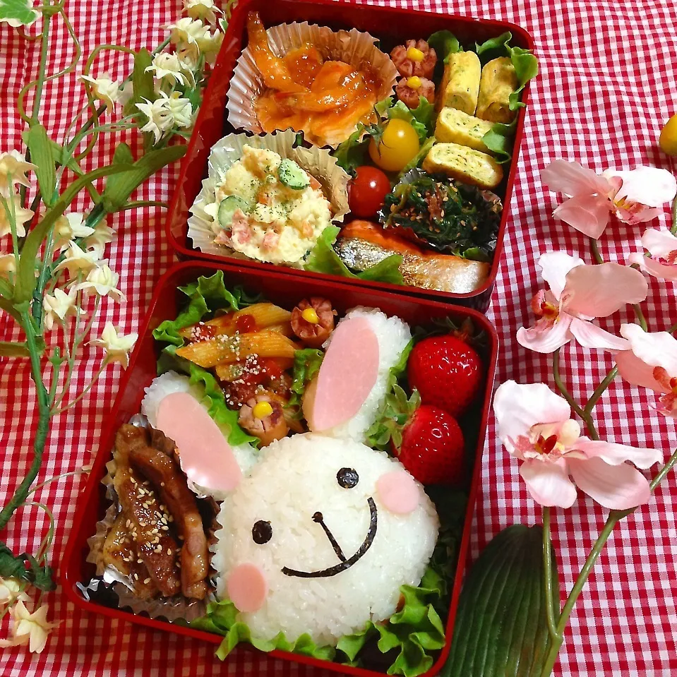 ウサギさんのたっぷりお弁当|かんきちさん