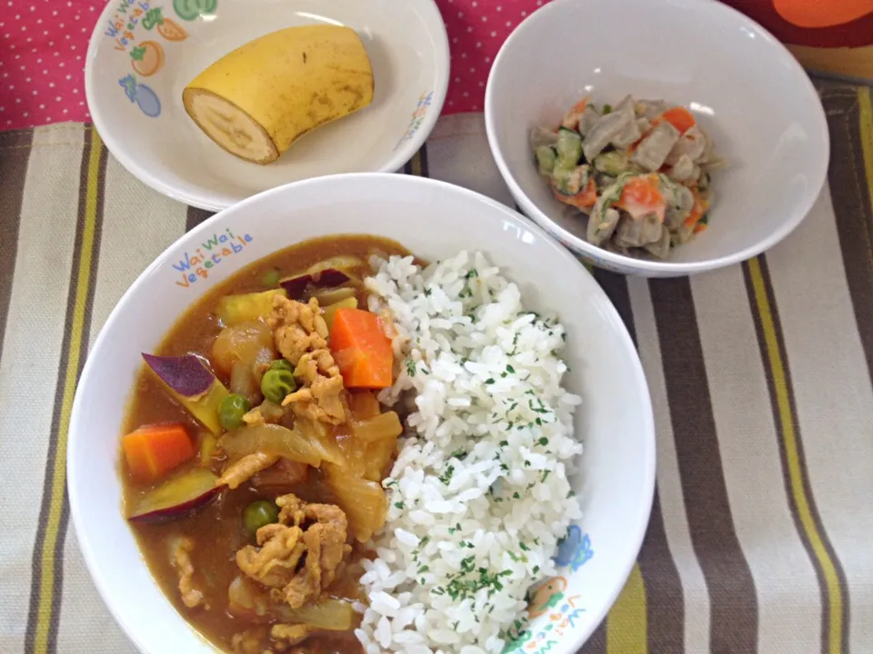 給食  さつま芋カレー＆パセリライス|yukio58さん