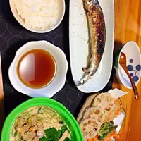 秋刀魚と野菜の天ぷらと茶碗蒸し|えぬのさん