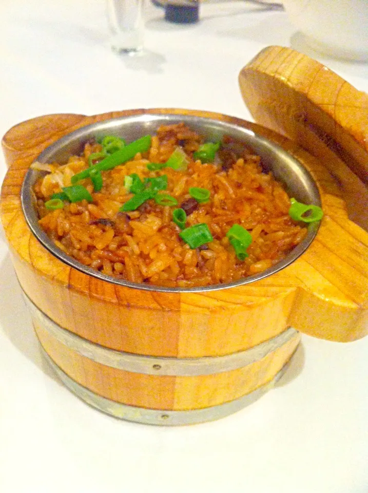 Chicken & mushroom rice in bamboo steamer|skyblueさん