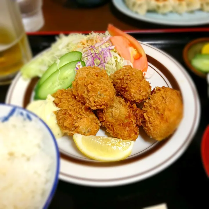 カキフライ定食|こねこねこのこさん