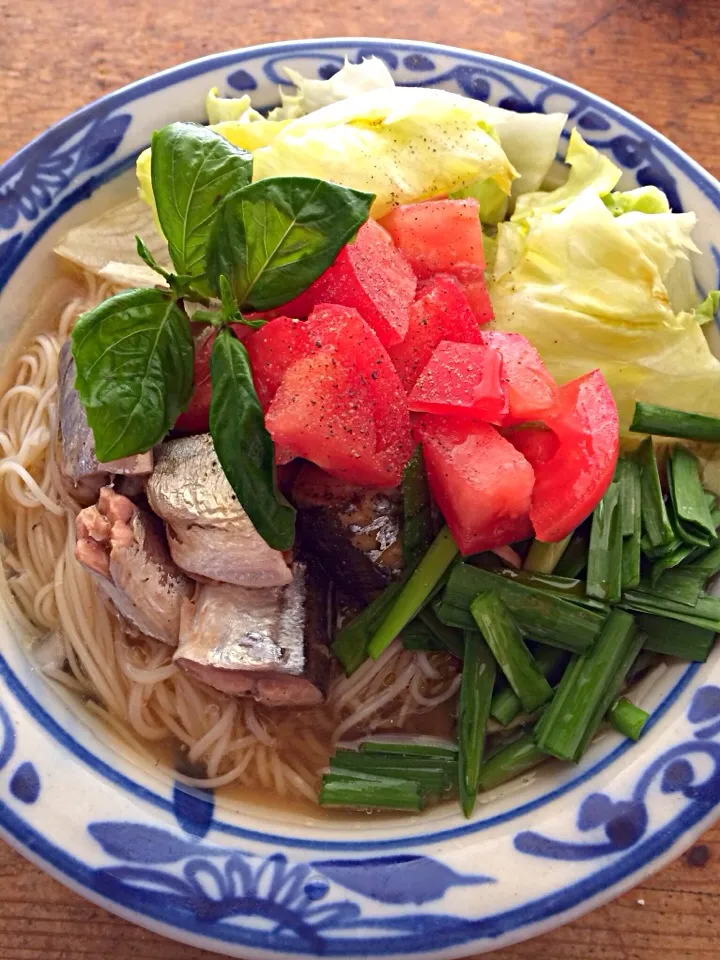 サンマ素麺イタリア風🇮🇹|Yoshinobu Nakagawaさん