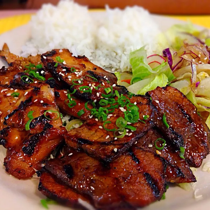 BBQ Chicken and Teriyaki Beef combo|Rikka Lynnさん