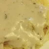 Spaghetti squash alfredo|malindaさん