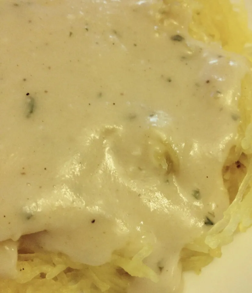 Spaghetti squash alfredo|malindaさん