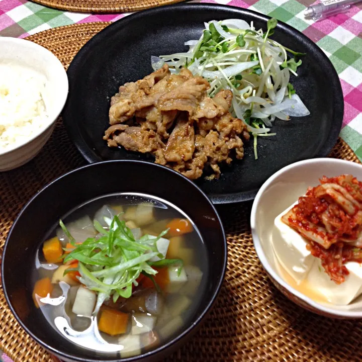 豚肉の胡麻味噌漬け焼き＆のっぺい汁‼︎|いくさん