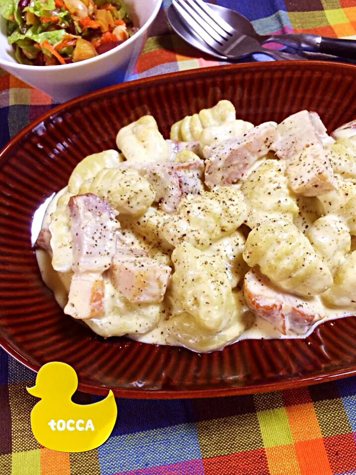 *さつまいもニョッキ🍠❤チーズクリームソース(๑´ڡ`๑)|toccaさん