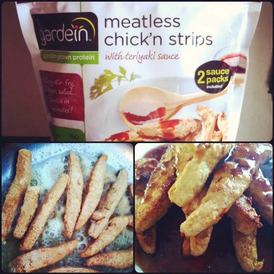 Snapdishの料理写真:Gardein's Meatless Chick'n Strips with Teriyaki Sauce.|Sarah Afsharさん