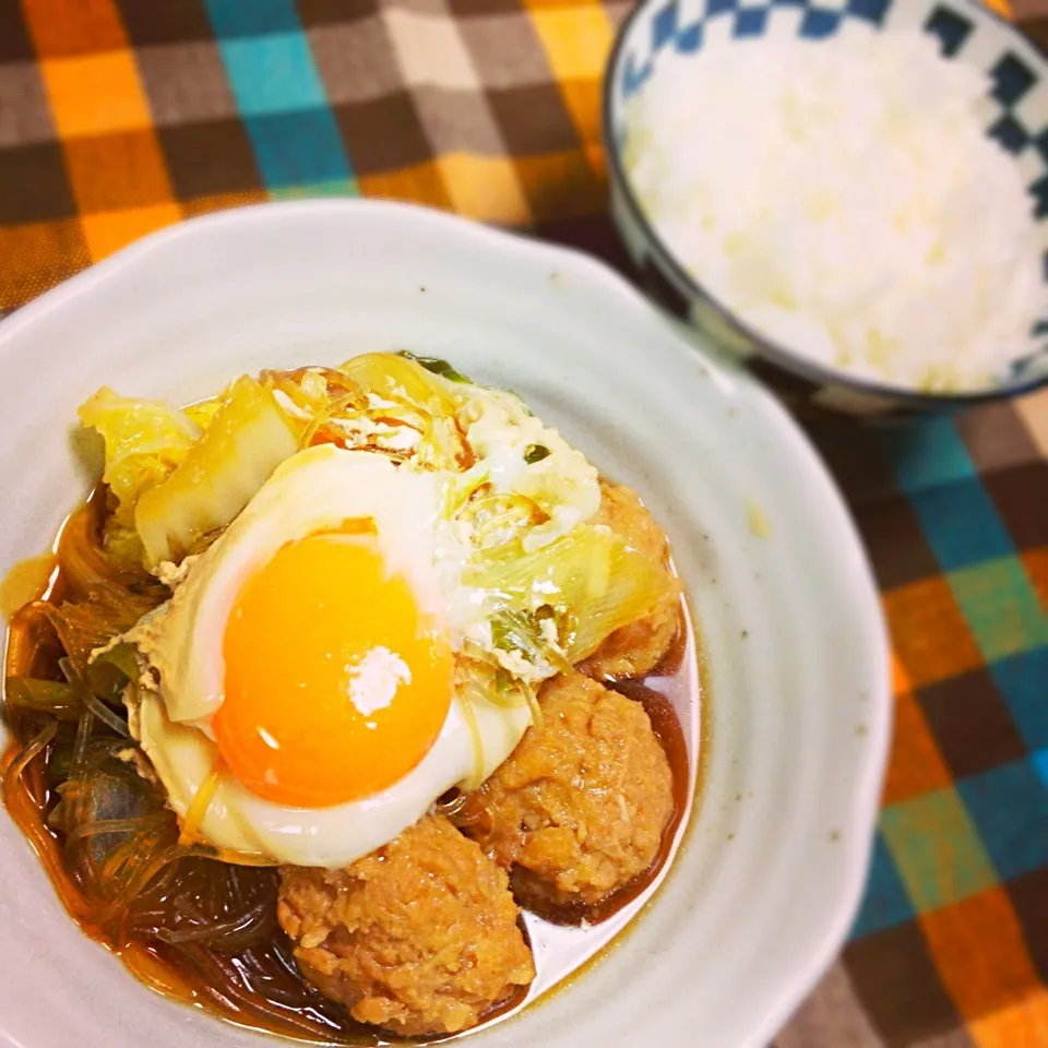 鶏団子のすき焼き風|りーぴんさん