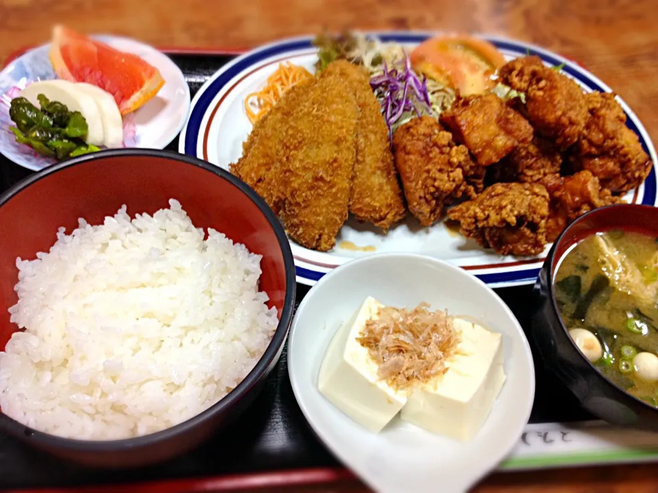 曙 C定食（鶏の唐揚げ＋魚のフライ）|もちゆみさん