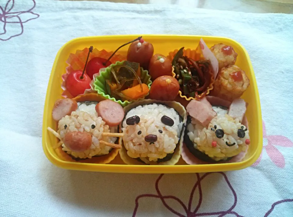 動物おにぎり弁当|もみさん