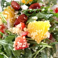 Snapdishの料理写真:Arugula, orange & couscous with orange vinaigrette