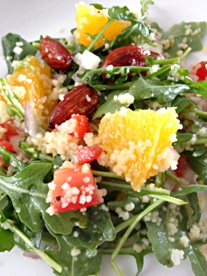 Snapdishの料理写真:Arugula, orange & couscous with orange vinaigrette|12Dragonさん