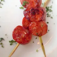 Snapdishの料理写真:Chorizo skewers|wickedstuffed.comさん