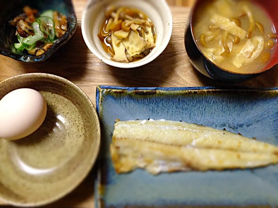 鰆の干物と桜たまごのTKG定食|RIEママさん