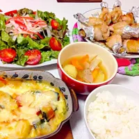 手羽元🐓かぼちゃグラタン🍴ポトフ💕さらだ|asakoさん