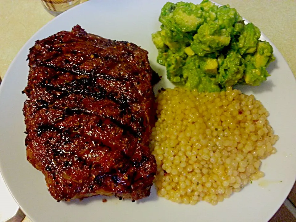 Ribeye with Pearl Couscous and Guacamole|PoppyAnne Plevrakisさん