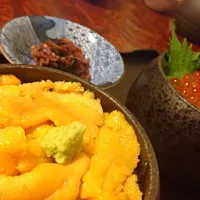 Snapdishの料理写真:雲丹丼 イクラ丼|Makiko Odaさん