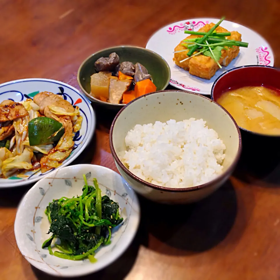 ごく普通の晩ご飯🍚|おかっぴーさん