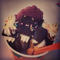 Chocolate marron and pumpkin pie ice cream Halloween sundae!|Chi Yonさん