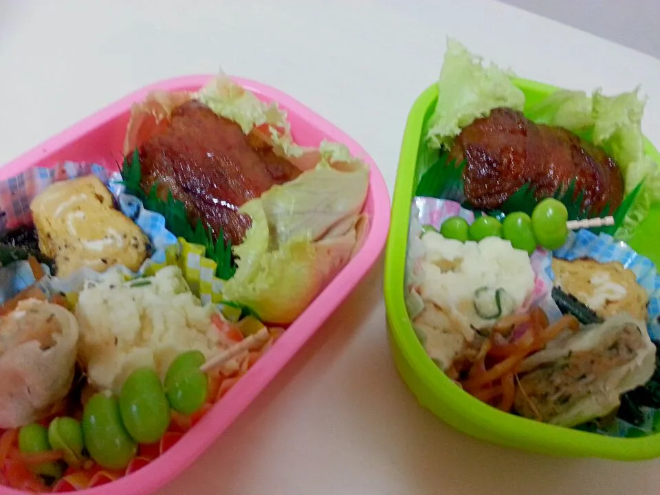 肉巻きおにぎり弁当|あさよさん